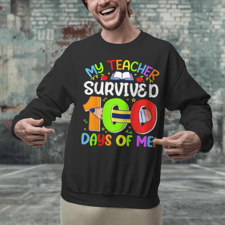 My Teacher Survived 100 Days Of Me 100 Days Of School Unisex Sweatshirt, gift for family, gift for coworker My Teacher Survived 100 Days Of Me 100 Days Of School Unisex Sweatshirt, gift for family, gift for coworker