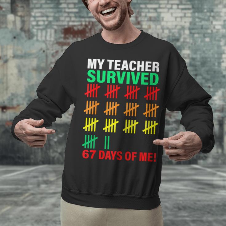 My Teacher Survived 67 Days Of Me School Kids Costume Unisex Sweatshirt, gift for family, gift for coworker My Teacher Survived 67 Days Of Me School Kids Costume Unisex Sweatshirt, gift for family, gift for coworker