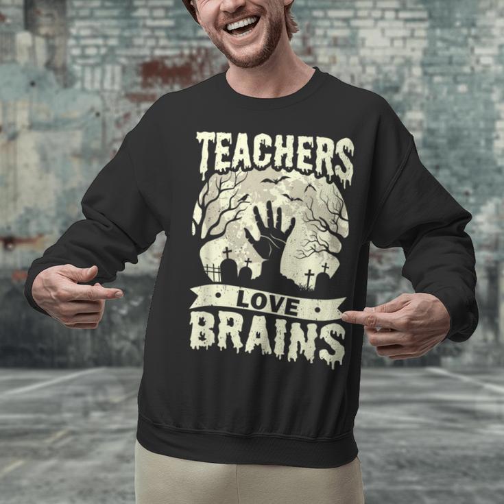 Teachers Love Brains Halloween Costume Boo Trick Teach Unisex Sweatshirt, gift for family, gift for coworker Teachers Love Brains Halloween Costume Boo Trick Teach Unisex Sweatshirt, gift for family, gift for coworker