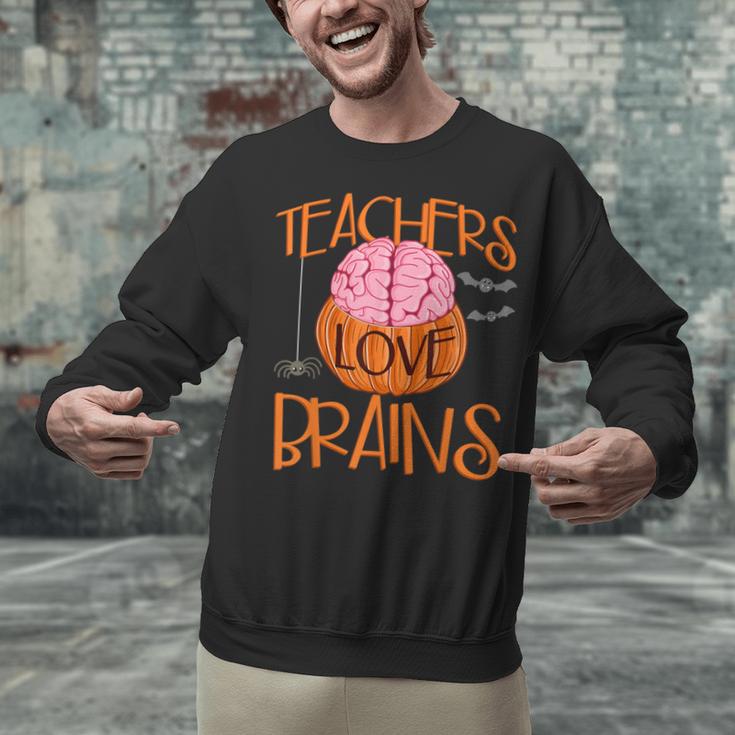 Teachers Love Brains Halloween T-Shirt For Men Women Unisex Sweatshirt, gift for family, gift for coworker