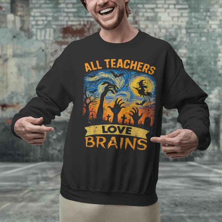 All Teachers Love Brains Shirt Teacher Halloween Tee Unisex Sweatshirt, gift for family, gift for coworker