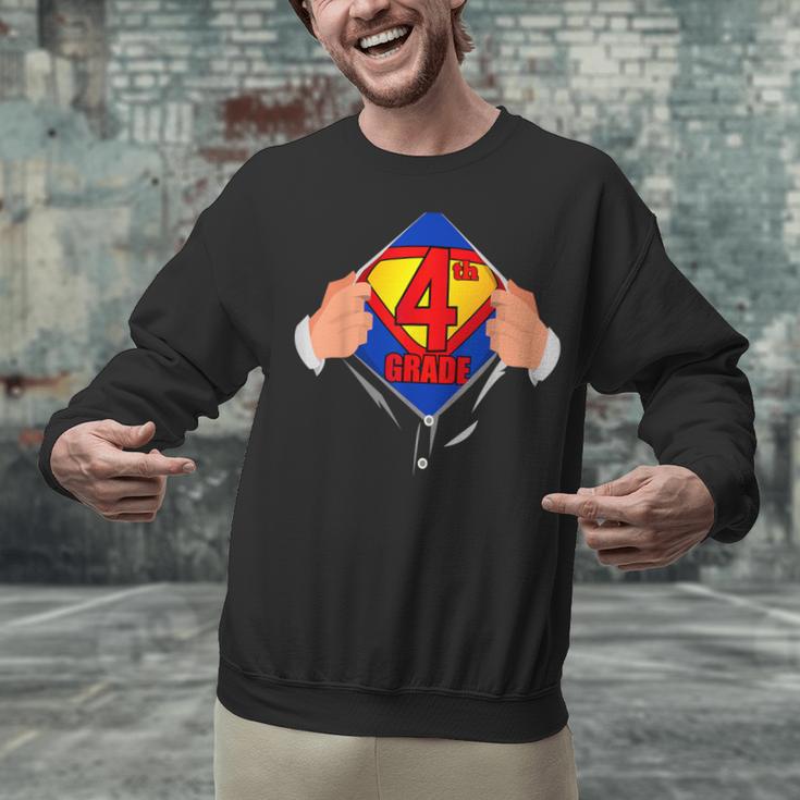 Teachers Are Superheroes 4th Grade Super Teacher Staff Men Women Unisex Sweatshirt, Super Teacher Sweatshirts, 4th Grade Teacher Sweatshirts, gift for family, gift for coworker