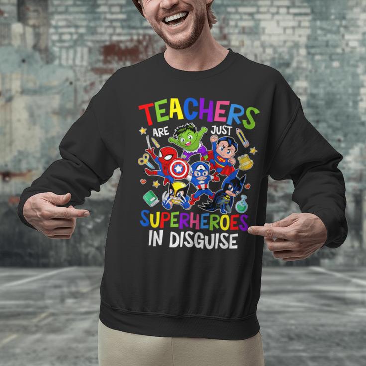 Teachers Are Superheroes Back To School Unisex Sweatshirt, gift for family, gift for coworker