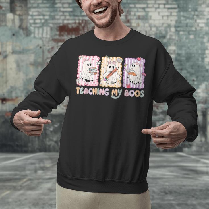 Teaching Is My Boos Teacher Ghost Halloween Women Girls Unisex Sweatshirt, gift for family, gift for coworker