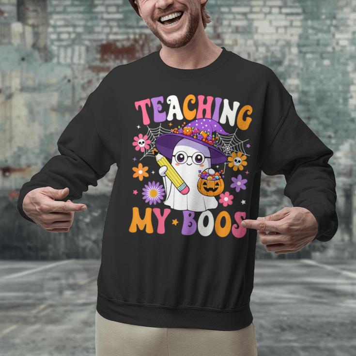 Teaching My Boos Teacher Ghost Teach Halloween Teacher Unisex Sweatshirt, gift for family, gift for coworker