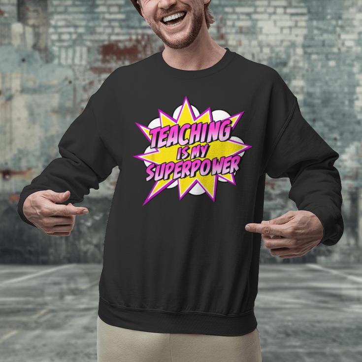 Teaching Is My Superpower Retro Comic Super Teacher Unisex Sweatshirt, Super Teacher Sweatshirts, gift for family, gift for coworker Teaching Is My Superpower Retro Comic Super Teacher Unisex Sweatshirt, Super Teacher Sweatshirts, gift for family, gift for coworker