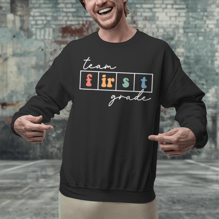 Team First Grade Back To School 1st Grade Teacher Kids Cute Unisex Sweatshirt, First Grade Teacher Sweatshirts, gift for family, gift for coworker