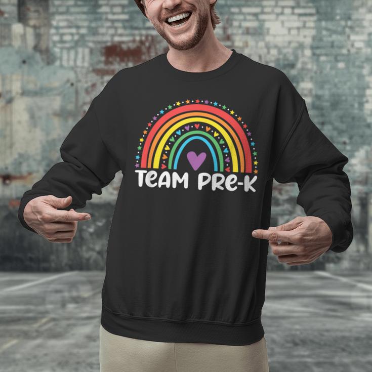 Team Pre-K Teacher Crew Squad Hello Back School Graduation Unisex Sweatshirt, gift for family, gift for coworker