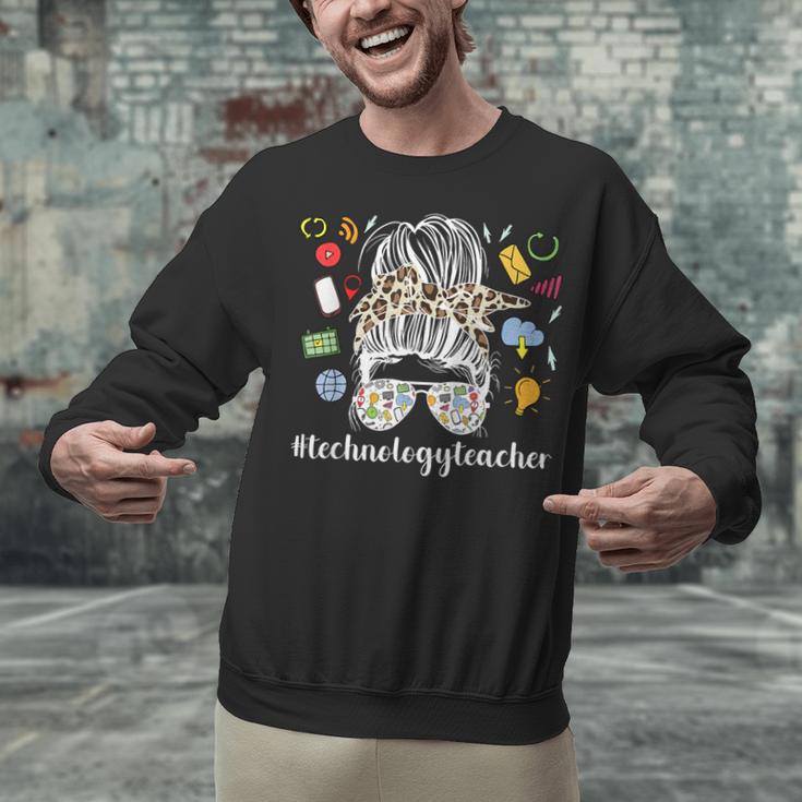 Technology Teacher Messy Bun Technology Teaching Unisex Sweatshirt, gift for family, gift for coworker Technology Teacher Messy Bun Technology Teaching Unisex Sweatshirt, gift for family, gift for coworker