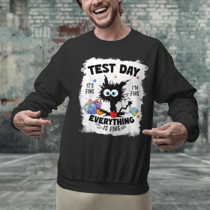 Test Day Stressed Cat Teacher Student Kids Testing Day Unisex Sweatshirt, gift for family, gift for coworker Test Day Stressed Cat Teacher Student Kids Testing Day Unisex Sweatshirt, gift for family, gift for coworker