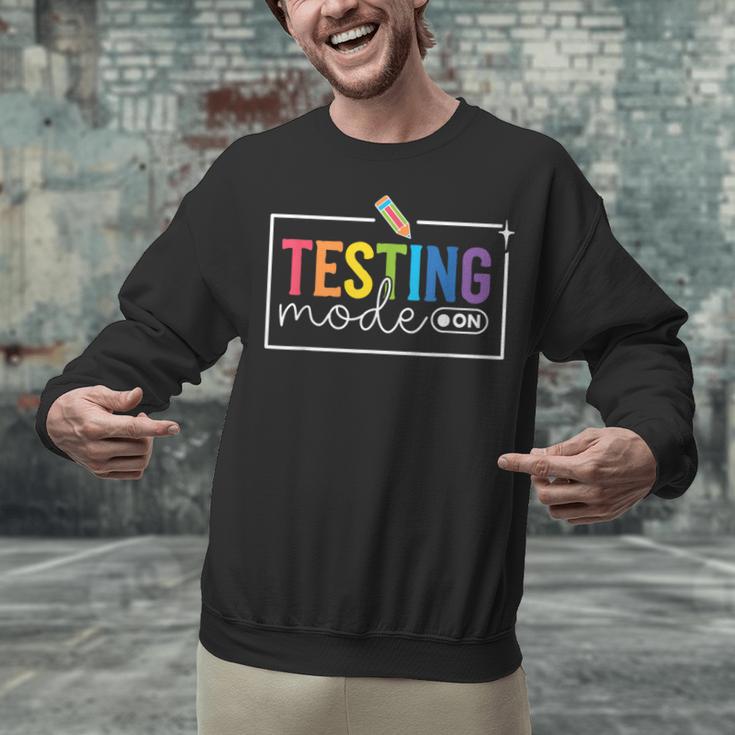 Testing Mode On Testing Day Motivational Teacher Kids Unisex Sweatshirt, gift for family, gift for coworker Testing Mode On Testing Day Motivational Teacher Kids Unisex Sweatshirt, gift for family, gift for coworker