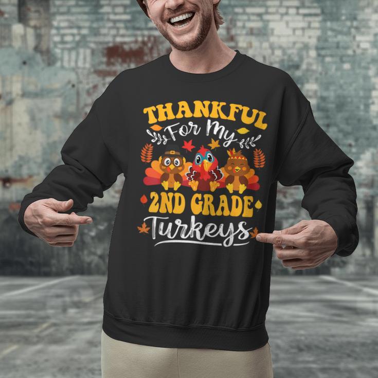 Thankful For My 2nd Grade Turkeys Thanksgiving Teacher Fall Unisex Sweatshirt, 2nd Grade Teacher Sweatshirts, gift for family, gift for coworker