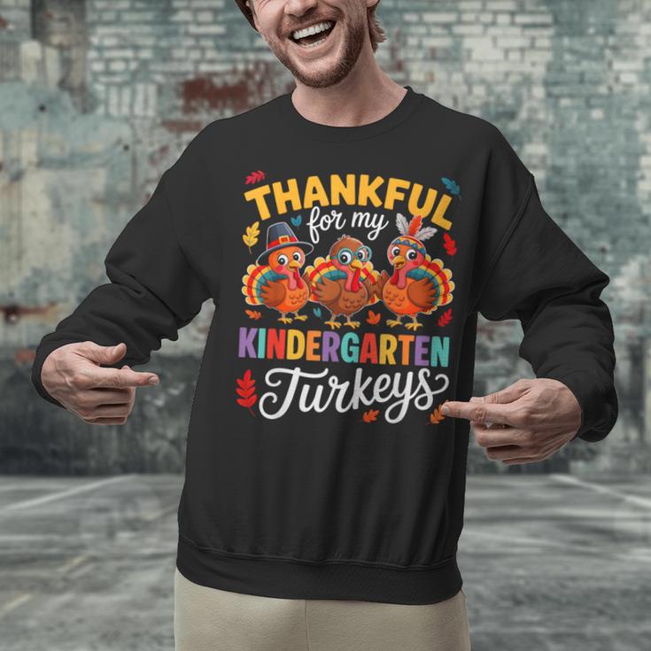 Thankful For My Kindergarten Turkeys Thanksgiving Teacher Unisex Sweatshirt, gift for family, gift for coworker