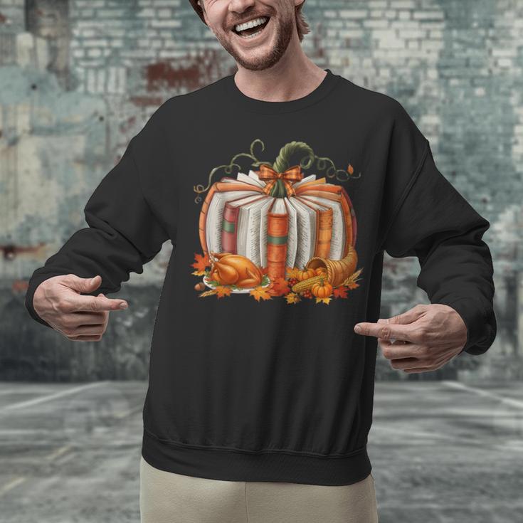Thanksgiving Book Pumpkin Reading Teachers Fall Lovers Boys Unisex Sweatshirt, gift for family, gift for coworker Thanksgiving Book Pumpkin Reading Teachers Fall Lovers Boys Unisex Sweatshirt, gift for family, gift for coworker