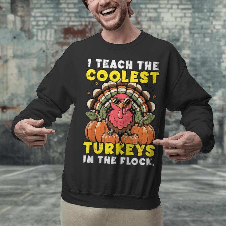Thanksgiving I Teach Coolest Turkeys Teacher Fall Women Men Unisex Sweatshirt, gift for family, gift for coworker
