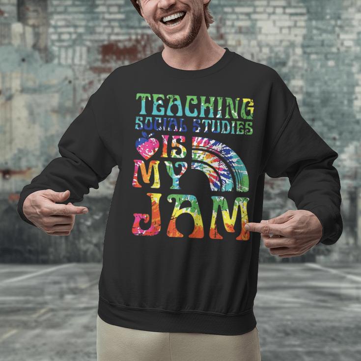 Tie Dye Teaching Social Studies Is My Jam Sunglasses Teacher Unisex Sweatshirt, gift for family, gift for coworker Tie Dye Teaching Social Studies Is My Jam Sunglasses Teacher Unisex Sweatshirt, gift for family, gift for coworker