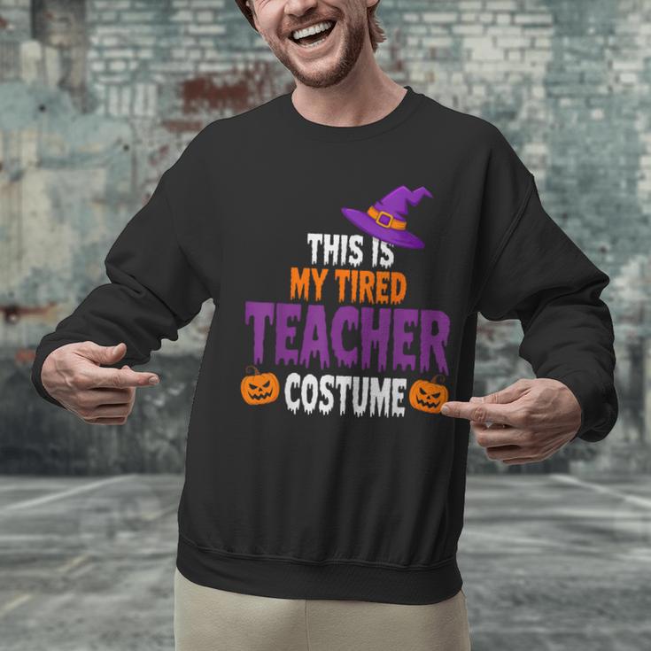 Tired Teacher Costume For Halloween Teachers Unisex Sweatshirt, gift for family, gift for coworker