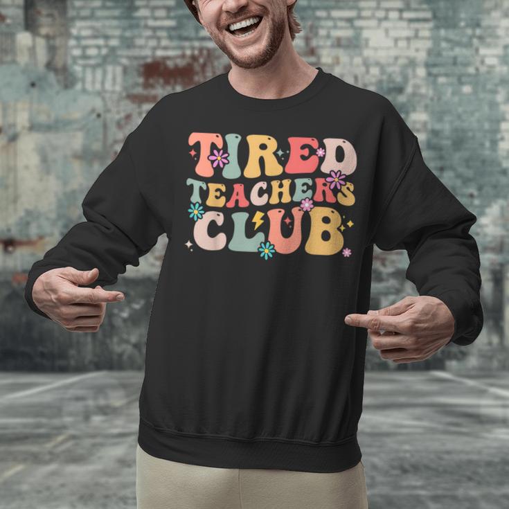 Tired Teachers Club Groovy Teachers Back To School Tee Unisex Sweatshirt, gift for family, gift for coworker Tired Teachers Club Groovy Teachers Back To School Tee Unisex Sweatshirt, gift for family, gift for coworker