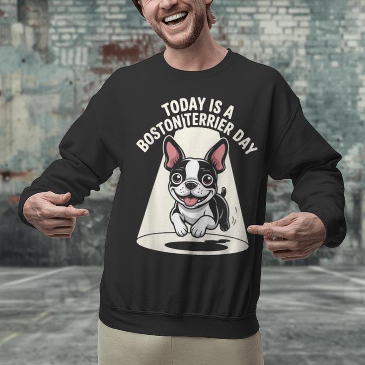 Today Is A Boston Terrier Day Cute Dog Lover Cartoon Unisex Sweatshirt, gift for family, gift for coworker