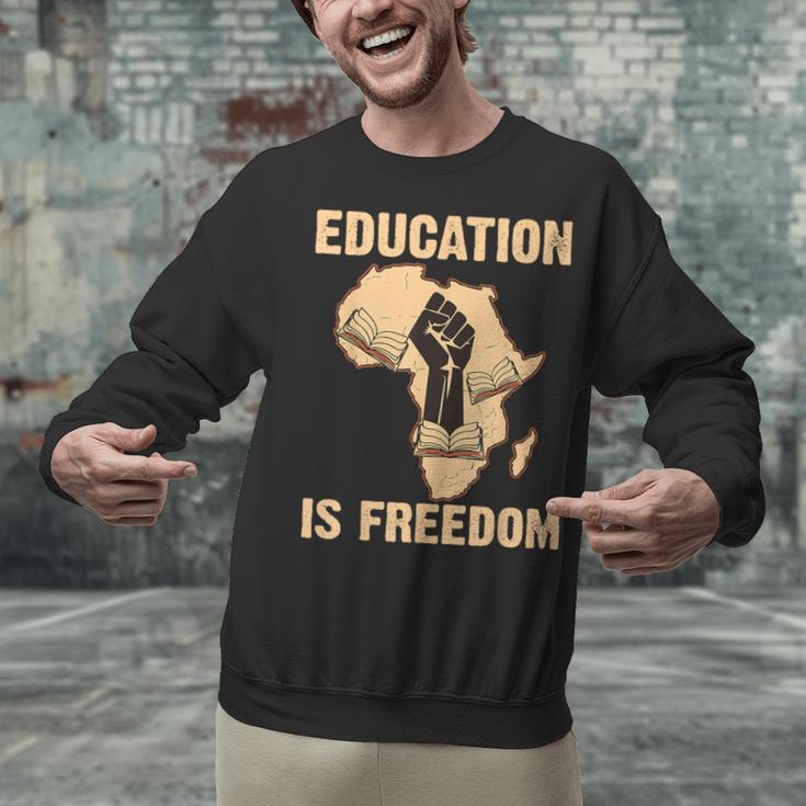 History Education Is Freedom African Map Black Teacher Unisex Sweatshirt, History Teacher Sweatshirts, gift for family, gift for coworker