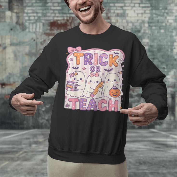Trick Or Teach Retro Halloween Teacher Look Unisex Sweatshirt, gift for family, gift for coworker