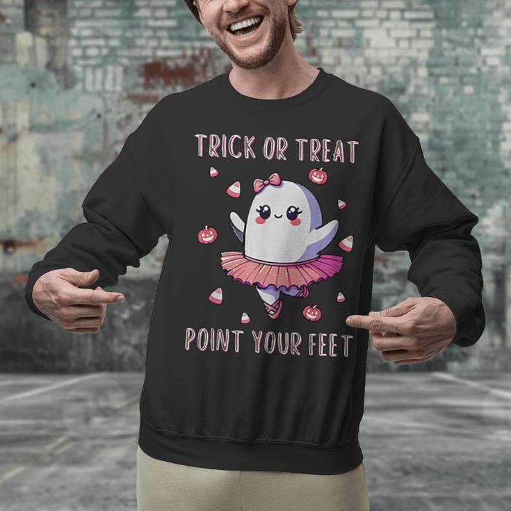 Trick Or Treat Point Your Feet Halloween Ghost Dance Teacher Unisex Sweatshirt, gift for family, gift for coworker Trick Or Treat Point Your Feet Halloween Ghost Dance Teacher Unisex Sweatshirt, gift for family, gift for coworker