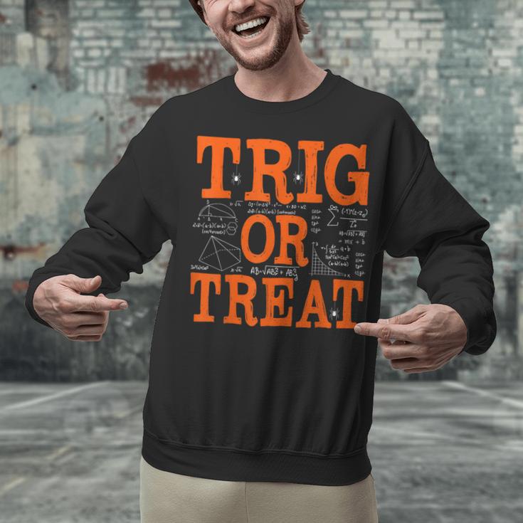 Trig Or Treat Trigonometry Math Teacher Halloween Unisex Sweatshirt, gift for family, gift for coworker Trig Or Treat Trigonometry Math Teacher Halloween Unisex Sweatshirt, gift for family, gift for coworker