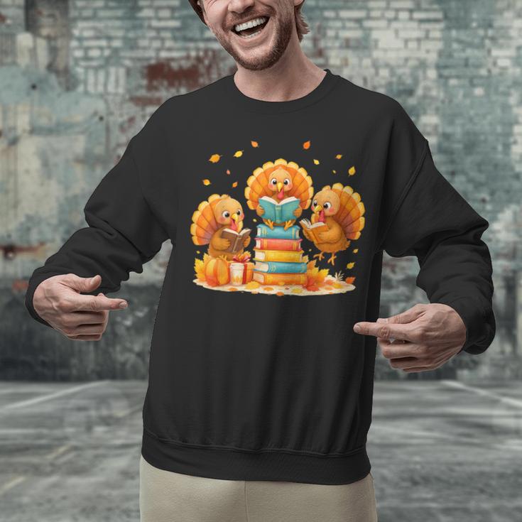 Turkey Read Books Reading Fall Thanksgiving Teacher Unisex Sweatshirt, gift for family, gift for coworker Turkey Read Books Reading Fall Thanksgiving Teacher Unisex Sweatshirt, gift for family, gift for coworker