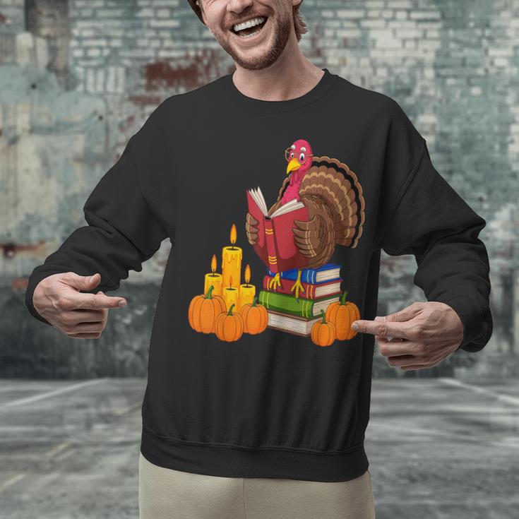 Turkey Reading Books Fall Thanksgiving Teacher Book Unisex Sweatshirt, gift for family, gift for coworker Turkey Reading Books Fall Thanksgiving Teacher Book Unisex Sweatshirt, gift for family, gift for coworker