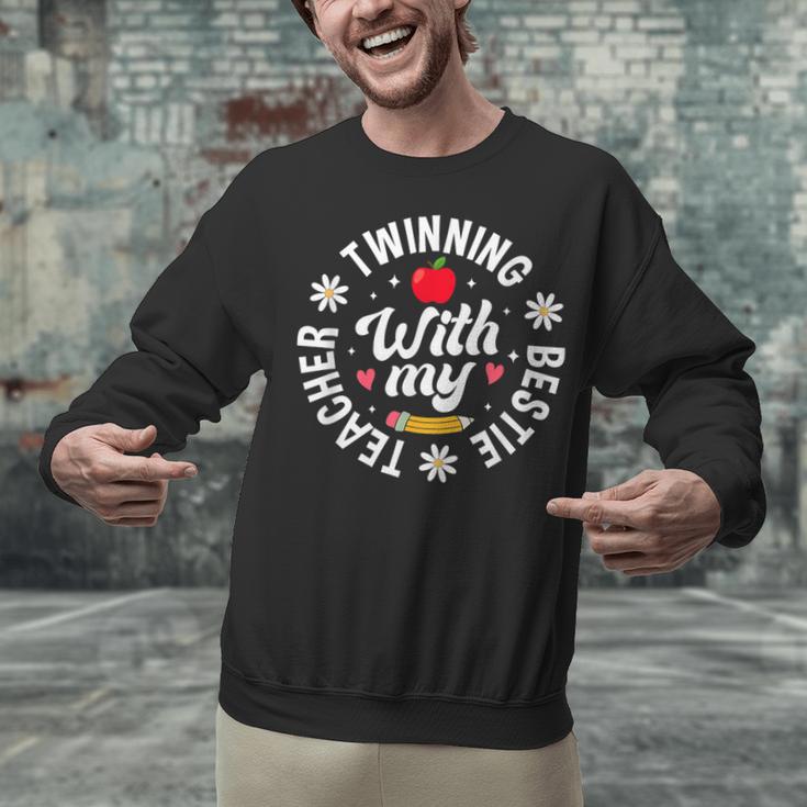 Twin Day Teacher Twinning With My Bestie Matching For Men Women Unisex Sweatshirt, gift for family, gift for coworker Twin Day Teacher Twinning With My Bestie Matching For Men Women Unisex Sweatshirt, gift for family, gift for coworker