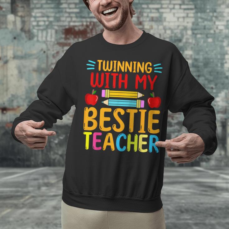Twinning With My Bestie Teacher Boy Spirit Week Twin Day Unisex Sweatshirt, gift for family, gift for coworker Twinning With My Bestie Teacher Boy Spirit Week Twin Day Unisex Sweatshirt, gift for family, gift for coworker
