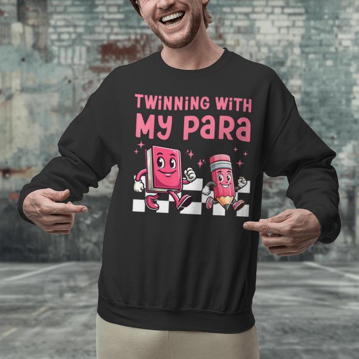 Twinning With My Para Teacher Matching Paraprofessional 70s For Men Women Unisex Sweatshirt, gift for family, gift for coworker Twinning With My Para Teacher Matching Paraprofessional 70s For Men Women Unisex Sweatshirt, gift for family, gift for coworker
