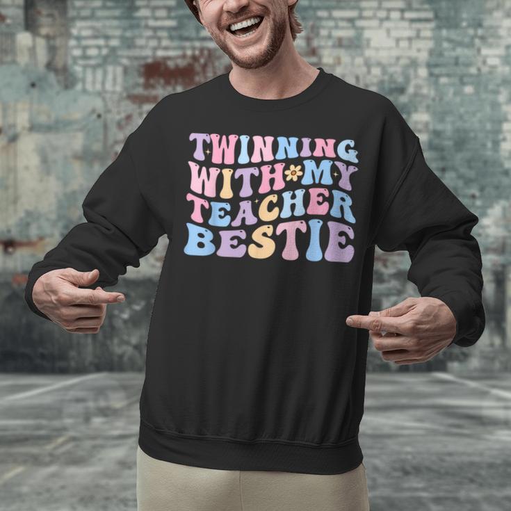 Twinning With My Teacher Bestie Teaching Partner Unisex Sweatshirt, gift for family, gift for coworker