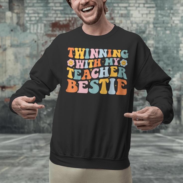 Twinning With My Teacher Bestie Twin Day Matching For Men Women Kids Unisex Sweatshirt, gift for family, gift for coworker Twinning With My Teacher Bestie Twin Day Matching For Men Women Kids Unisex Sweatshirt, gift for family, gift for coworker