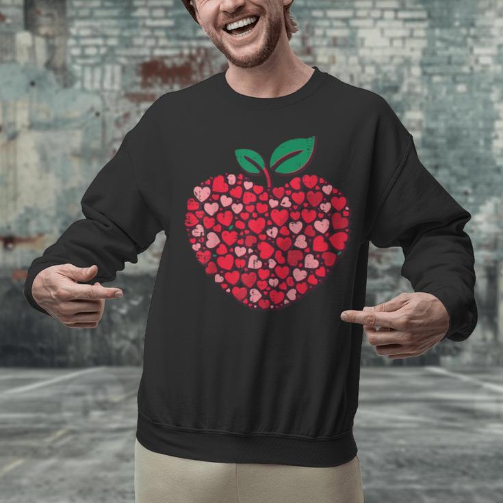 Valentines Day Teacher Hearts Apple Love Teach Women Men Unisex Sweatshirt, gift for family, gift for coworker Valentines Day Teacher Hearts Apple Love Teach Women Men Unisex Sweatshirt, gift for family, gift for coworker