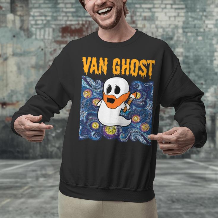 Van Ghost Art Teacher Halloween Van Gogh Starry Night Unisex Sweatshirt, gift for family, gift for coworker Van Ghost Art Teacher Halloween Van Gogh Starry Night Unisex Sweatshirt, gift for family, gift for coworker