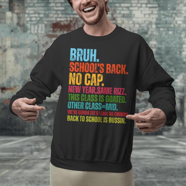 Vintage Bruh We Back No Cap Bruh We'Re Back Student Teacher Unisex Sweatshirt, gift for family, gift for coworker Vintage Bruh We Back No Cap Bruh We'Re Back Student Teacher Unisex Sweatshirt, gift for family, gift for coworker