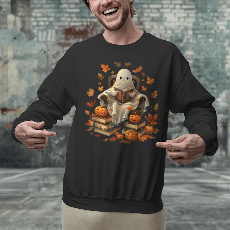 Vintage Ghost Book Reading Pumpkin Gothic Halloween Teachers Men Women Kids Unisex Sweatshirt, gift for family, gift for coworker Vintage Ghost Book Reading Pumpkin Gothic Halloween Teachers Men Women Kids Unisex Sweatshirt, gift for family, gift for coworker