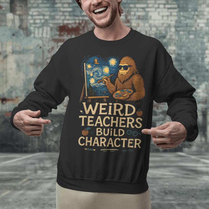 Weird Teachers Build Character Van Bigfoot Art Unisex Sweatshirt, gift for family, gift for coworker