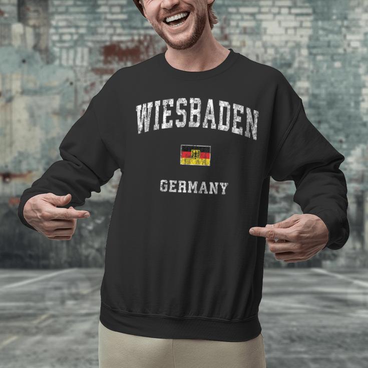Wiesbaden Germany Vintage Athletic Sports Unisex Sweatshirt, gift for family, gift for coworker