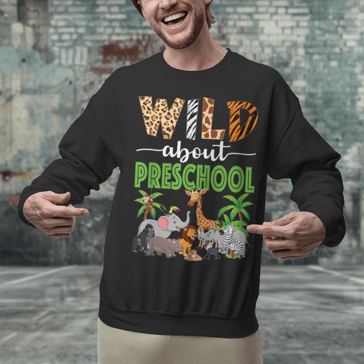 Wild About Preschool Teacher Student Preschool Zoo Safari Unisex Sweatshirt, gift for family, gift for coworker Wild About Preschool Teacher Student Preschool Zoo Safari Unisex Sweatshirt, gift for family, gift for coworker