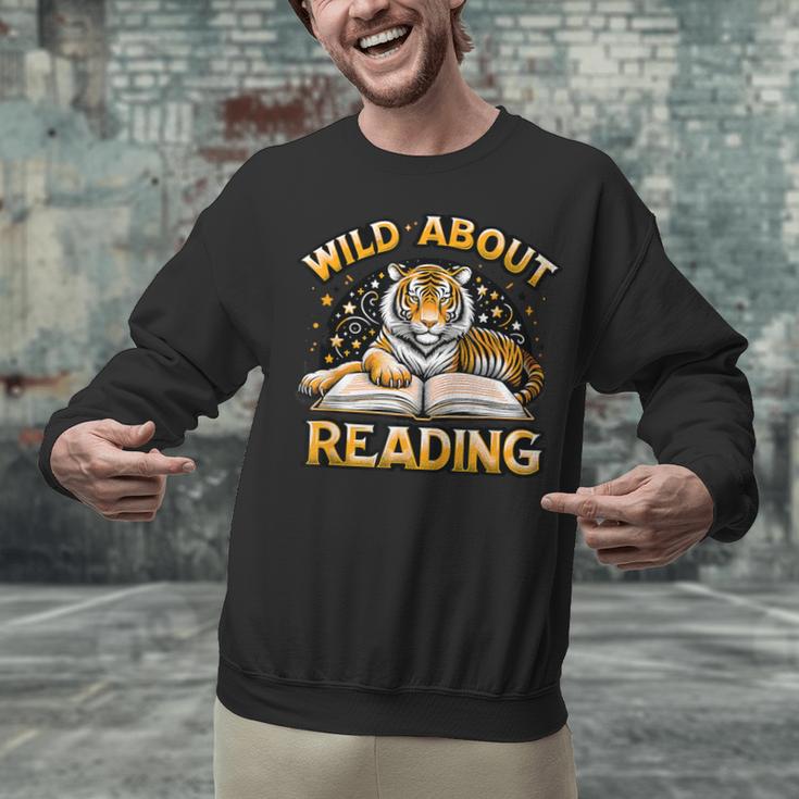 Wild About Reading Tiger For Teachers & Students Unisex Sweatshirt, gift for family, gift for coworker Wild About Reading Tiger For Teachers & Students Unisex Sweatshirt, gift for family, gift for coworker