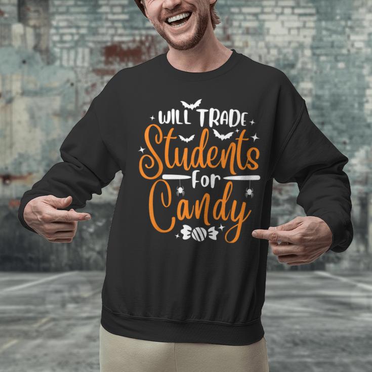 Will Trade Students For Candy Halloween Costume Teacher Unisex Sweatshirt, gift for family, gift for coworker Will Trade Students For Candy Halloween Costume Teacher Unisex Sweatshirt, gift for family, gift for coworker