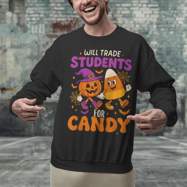 Will Trade Students For Candy Shirt Fun Candy Corn Teacher Unisex Sweatshirt, gift for family, gift for coworker Will Trade Students For Candy Shirt Fun Candy Corn Teacher Unisex Sweatshirt, gift for family, gift for coworker