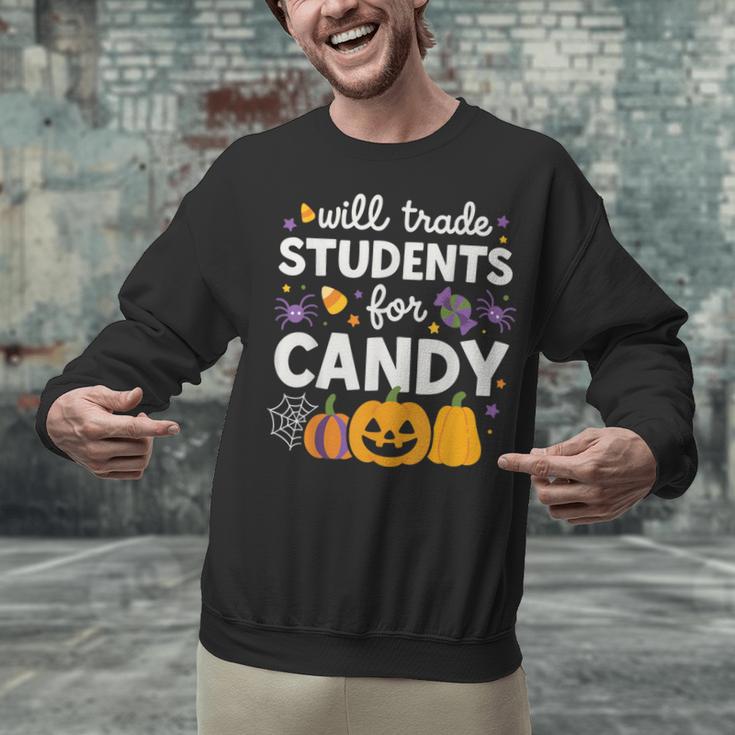 Will Trade Students For Candy Teacher Cute Halloween Unisex Sweatshirt, gift for family, gift for coworker Will Trade Students For Candy Teacher Cute Halloween Unisex Sweatshirt, gift for family, gift for coworker