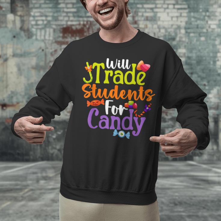 Will Trade Students For Candy Teacher Halloween Costume Unisex Sweatshirt, gift for family, gift for coworker Will Trade Students For Candy Teacher Halloween Costume Unisex Sweatshirt, gift for family, gift for coworker