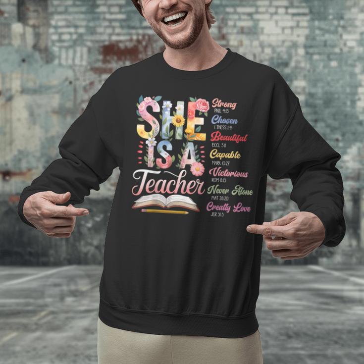 Women Bible Verse Christian Teacher God Says Back To School Unisex Sweatshirt, gift for family, gift for coworker Women Bible Verse Christian Teacher God Says Back To School Unisex Sweatshirt, gift for family, gift for coworker