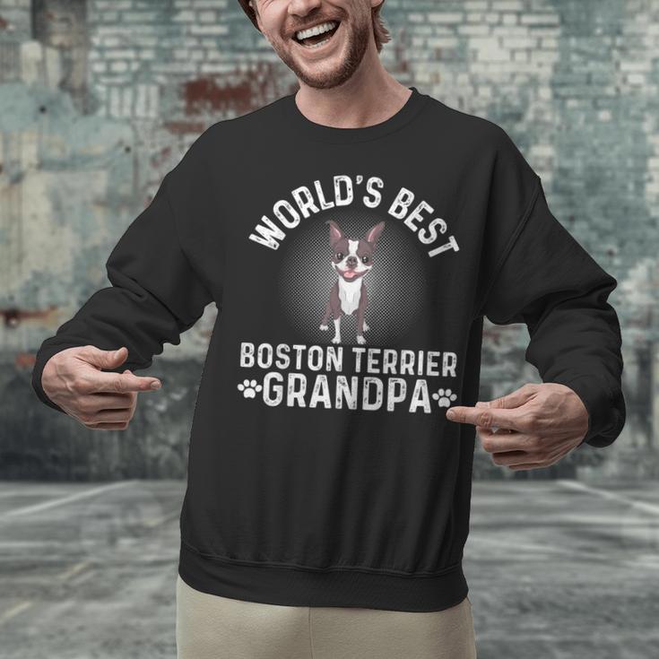 World's Best Boston Terrier Grandpa Dog Grandfather For Men Women Girls Kids Unisex Sweatshirt, gift for family, gift for coworker