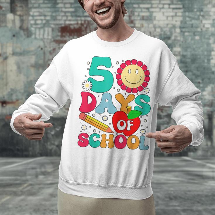 50 Days Of School Teacher Happy 50th Day Of School Kids Unisex Sweatshirt, gift for family, gift for coworker 50 Days Of School Teacher Happy 50th Day Of School Kids Unisex Sweatshirt, gift for family, gift for coworker