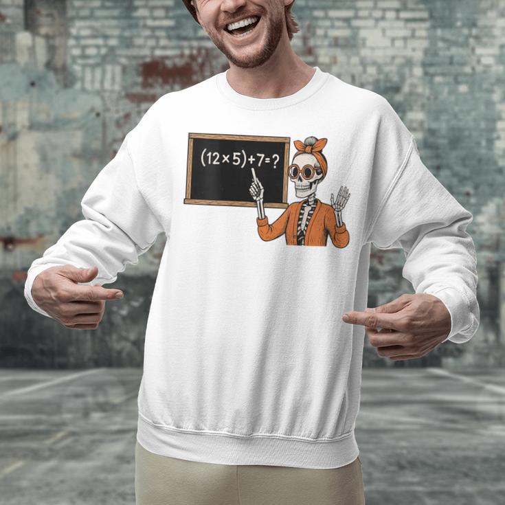 67 Teacher Halloween Skeleton Six Seven Meme Brainrot Math Unisex Sweatshirt, gift for family, gift for coworker